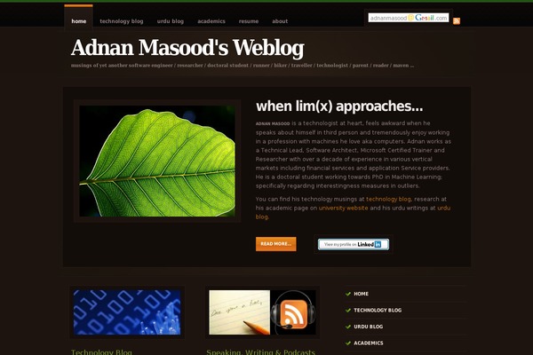 adnanmasood.com site used WP Framework