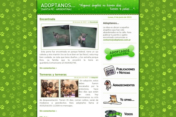 adoptanos.com.ar site used Greenery