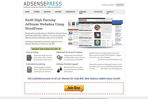 adsensepress.com site used Adsensetheme