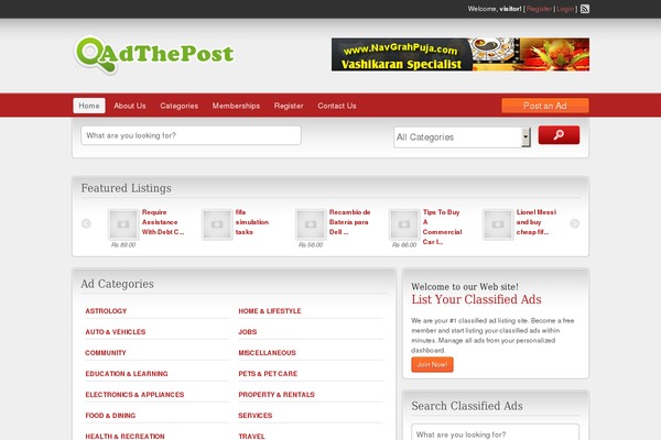 adthepost.com site used Classipressv3.3