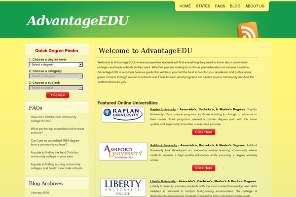 advantageedu.com site used Greenyello