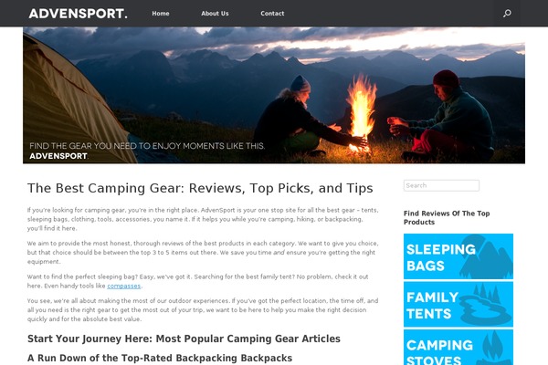 advensport.com site used Vantage