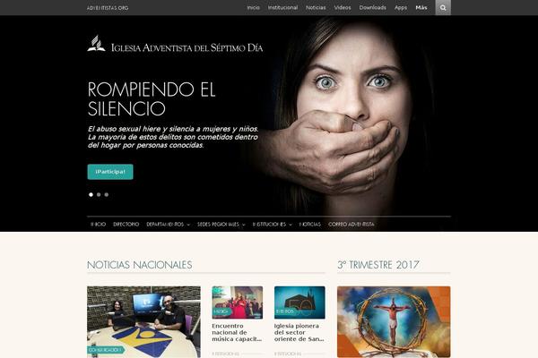 adventistas.cl site used Pa-theme-sedes