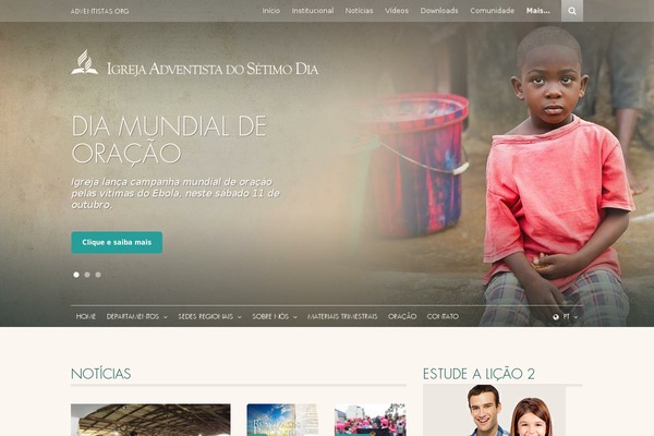 adventistas.org site used Pa-theme-sedes-child