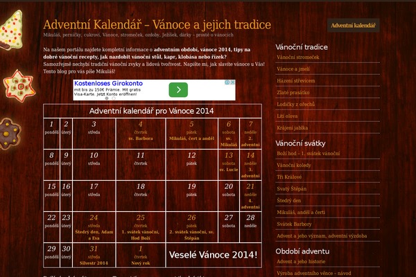 adventni-kalendar.cz site used Woodpress