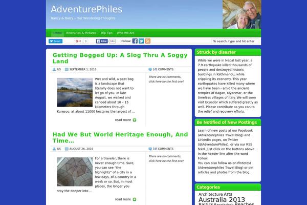 Travel Blogger theme site design template sample