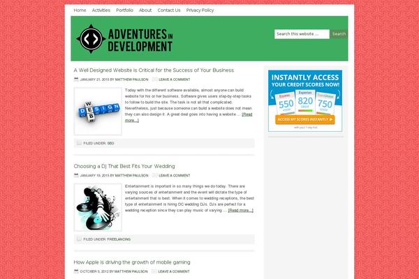 adventuresindevelopment.com site used Lifestyle