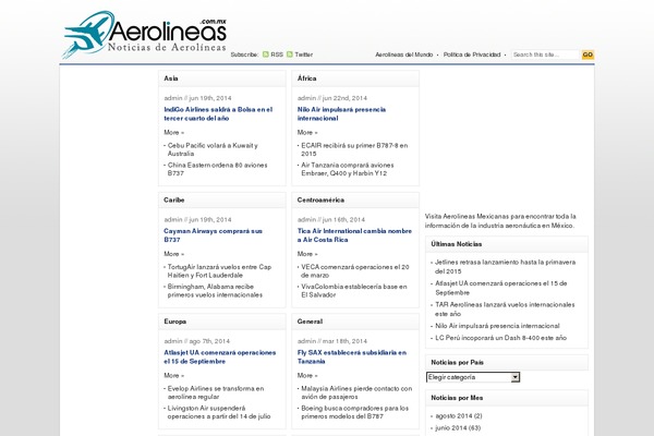 aerolineas.com.mx site used Portal