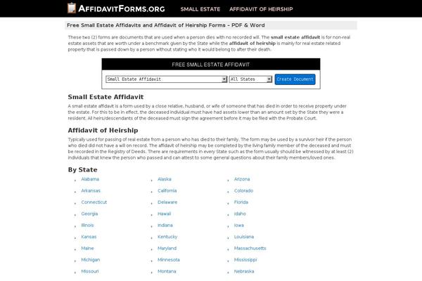 affidavitforms.org site used Samdownload