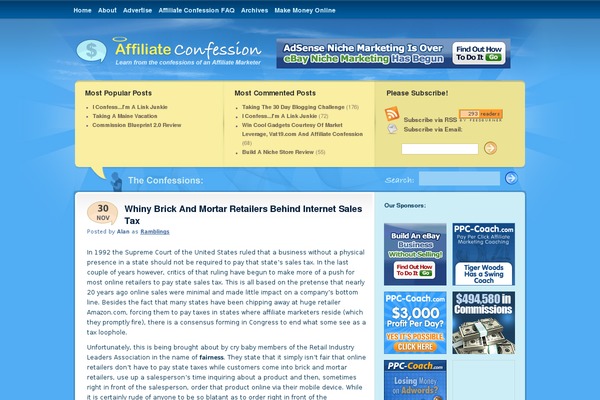 affiliateconfession.com site used Cream Magazine