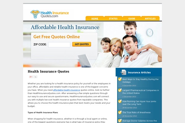 affordable-health-insurance.com site used Markted