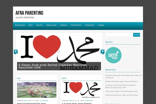 afraparenting.com site used eNews