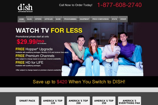 Dish theme site design template sample