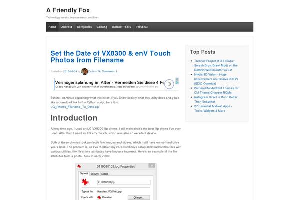 afriendlyfox.com site used Easy-blogging