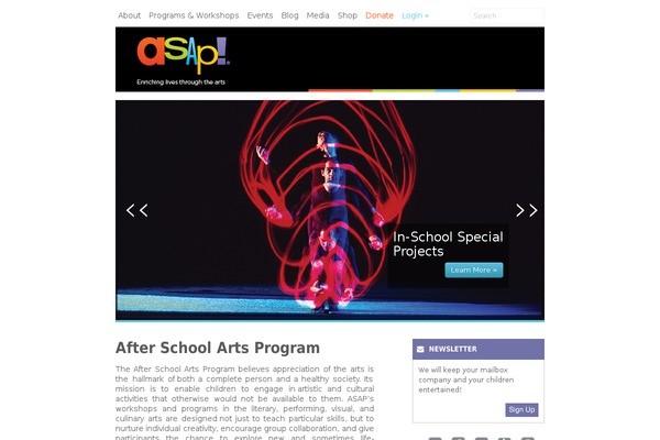afterschoolartsprogram.org site used Asap-redesign-2014