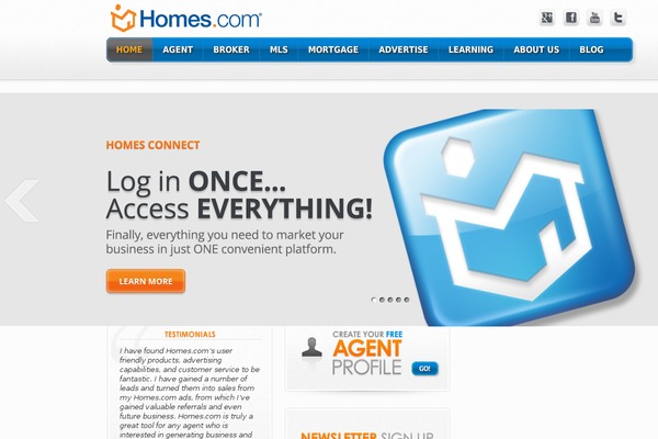 agentadvantage.com site used Connecthomescom