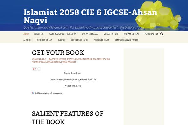 ahsannaqvi.com site used Twenty Thirteen