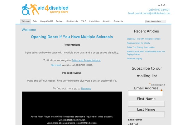 aid4disabled.com site used Pebbletheme