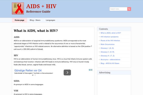 aids-sida.com site used PaperCuts