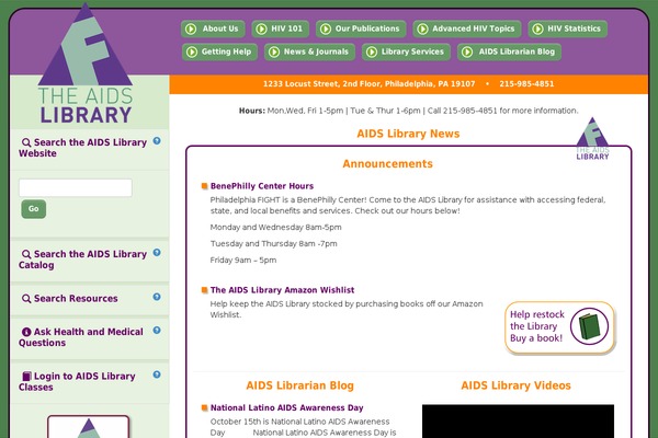aidslibrary.org site used Aidslibrary