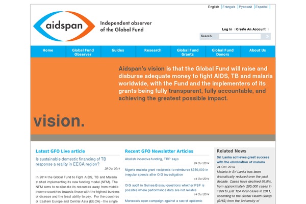 aidspan.org site used Green-globe