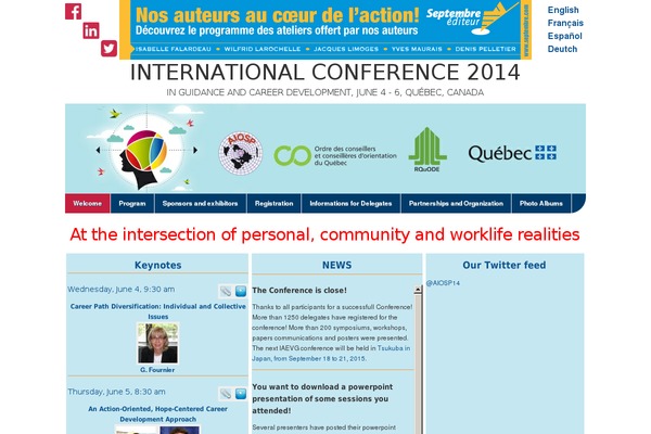 aiosp-congres2014-quebec.ca site used Academica
