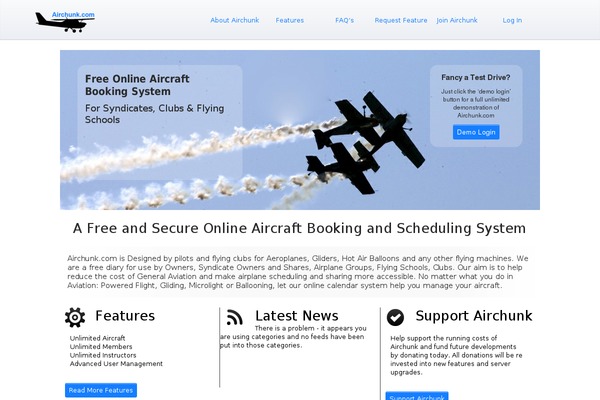 airchunk.com site used Wordpresstemplate