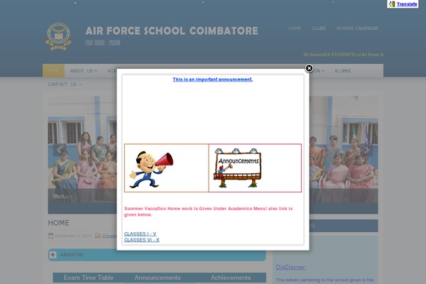 airforceschoolcbe.com site used proEducation