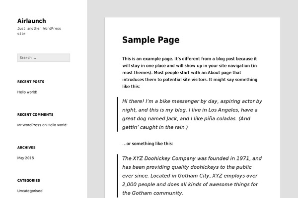 Volumes theme site design template sample