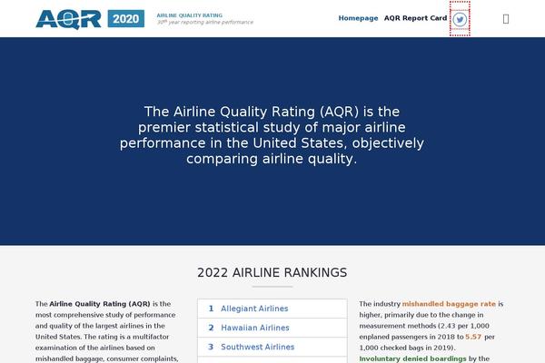 airlinequalityrating.com site used Aqr