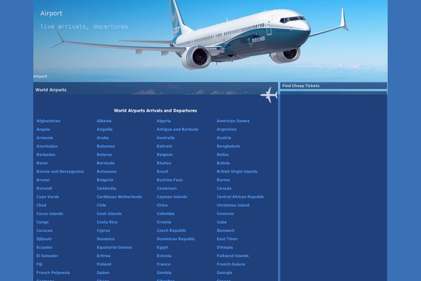 airport-departures-arrivals.com site used Airplane_theme