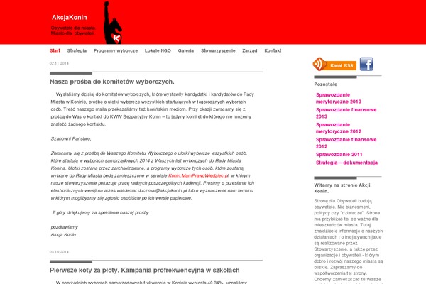 akcjakonin.pl site used Akcjakonin