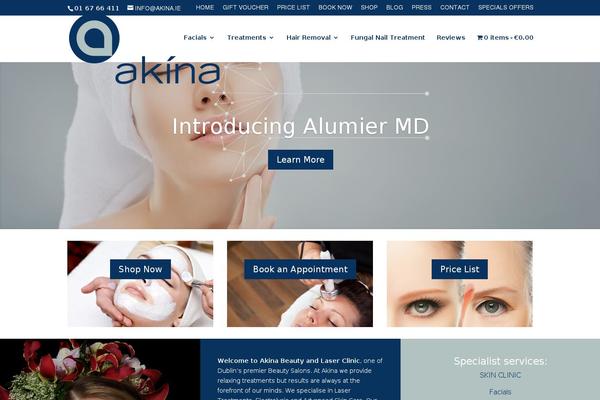 akina.ie site used Akina-beauty