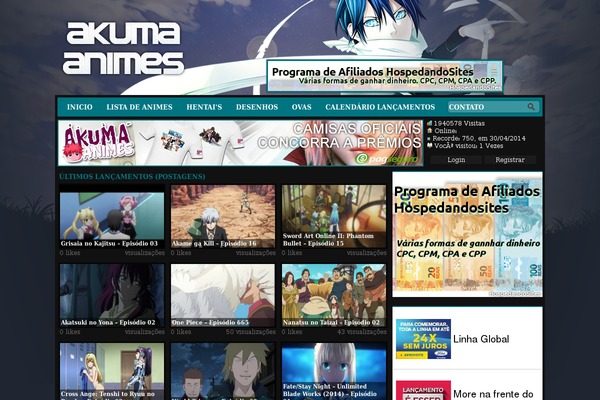 akuma-animes.com site used Akuma-thema