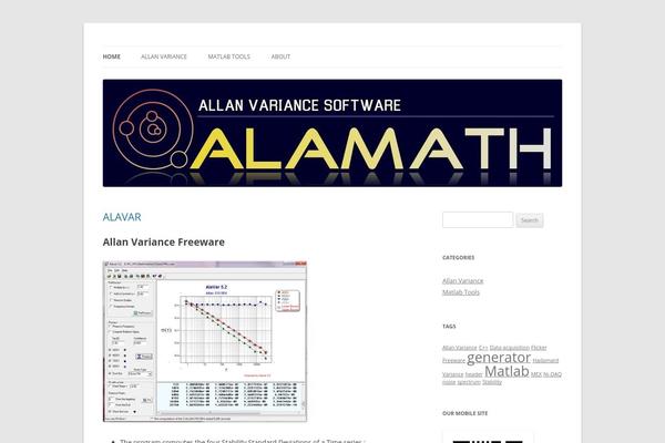 alamath.com site used Twenty Twelve