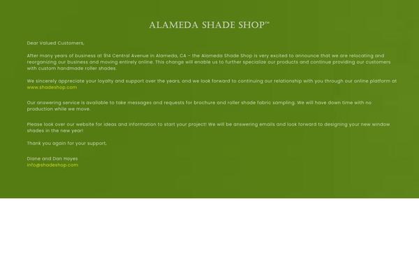 alamedashadeshop.com site used Shadeshop