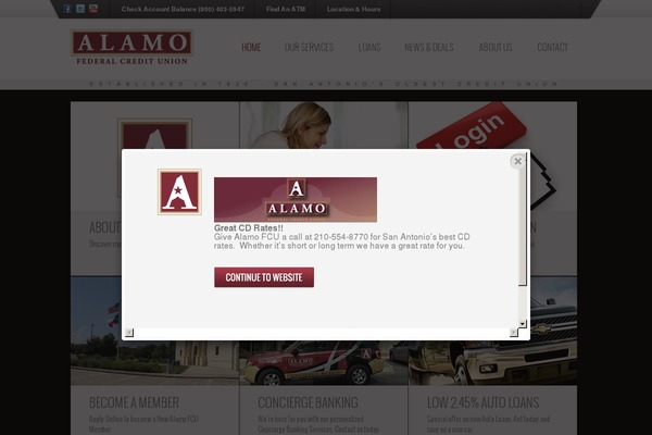 alamofcu.org site used Custom