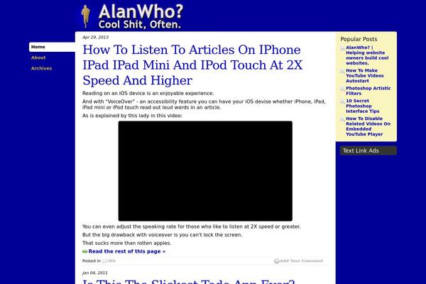 alanwho.com site used Alanwho