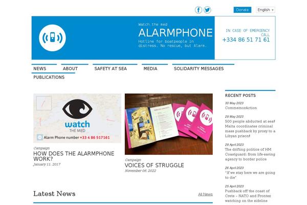 alarmphone.org site used Alarmphone