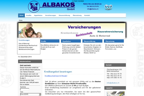 albakos.ch site used Zutti-agentur