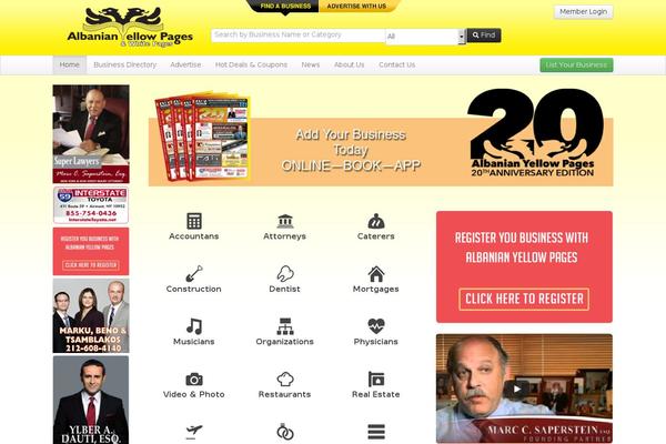 albanianyellowpages.com site used Ayp-theme