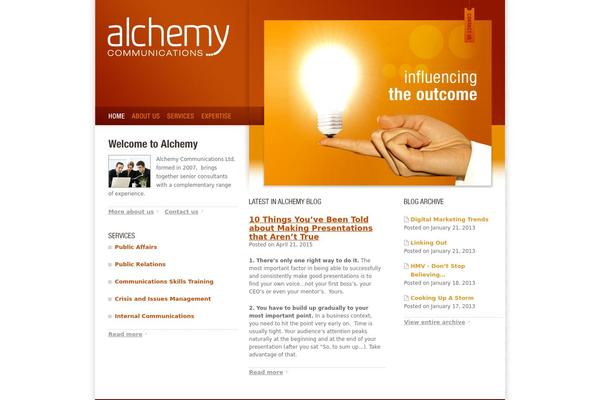 alchemycommunications.ie site used Alchemy1.3.1