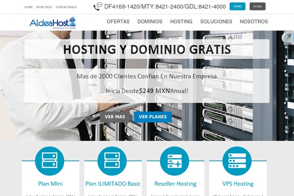 aldeahost.mx site used Spark-theme