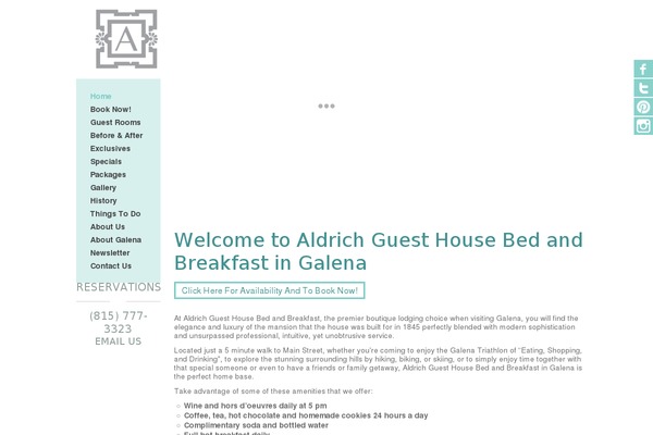 aldrichguesthouse.com site used Adeptstyle
