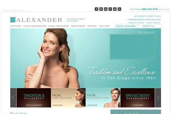 Alexander theme site design template sample