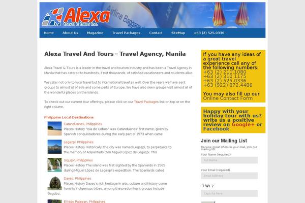 Site using Travel-agency-manila plugin