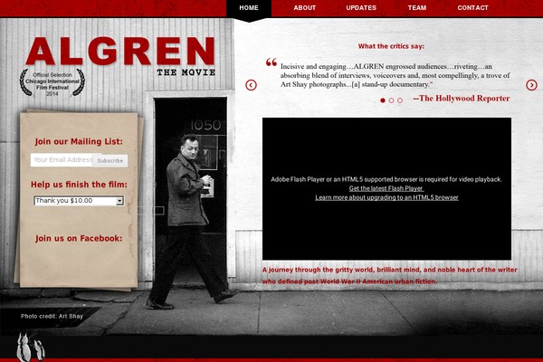 algrenthemovie.com site used Algren