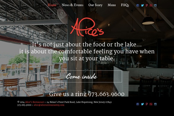 alicesrestaurantnj.com site used Alicesrestaurant