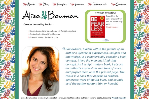 alisabowman.com site used Alisabowman