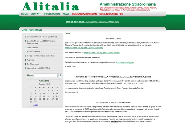 alitaliaamministrazionestraordinaria.it site used Alitalia